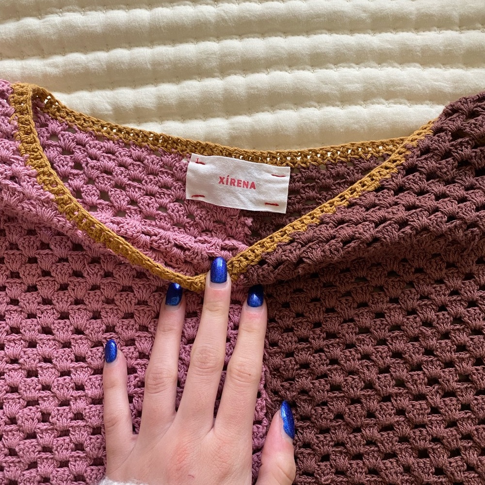 Zara Multicolor Patchwork Knit Blouse - image 3